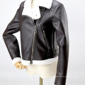 Leather and faux leather jacket